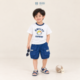  Đồ bộ bé trai BiBi Kids áo thun mặt cười quần đùi xanh bo gấu 1 - 6 tuổi C79 