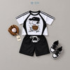 Đồ bộ bé trai BiBi Kids áo thun raglan chó đội mũ quần đùi đen 1 - 6 tuổi C8
