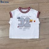  Đồ bộ bé trai BiBi Kids ba lỗ trắng số 32 viền đỏ 1 - 6 tuổi C16 