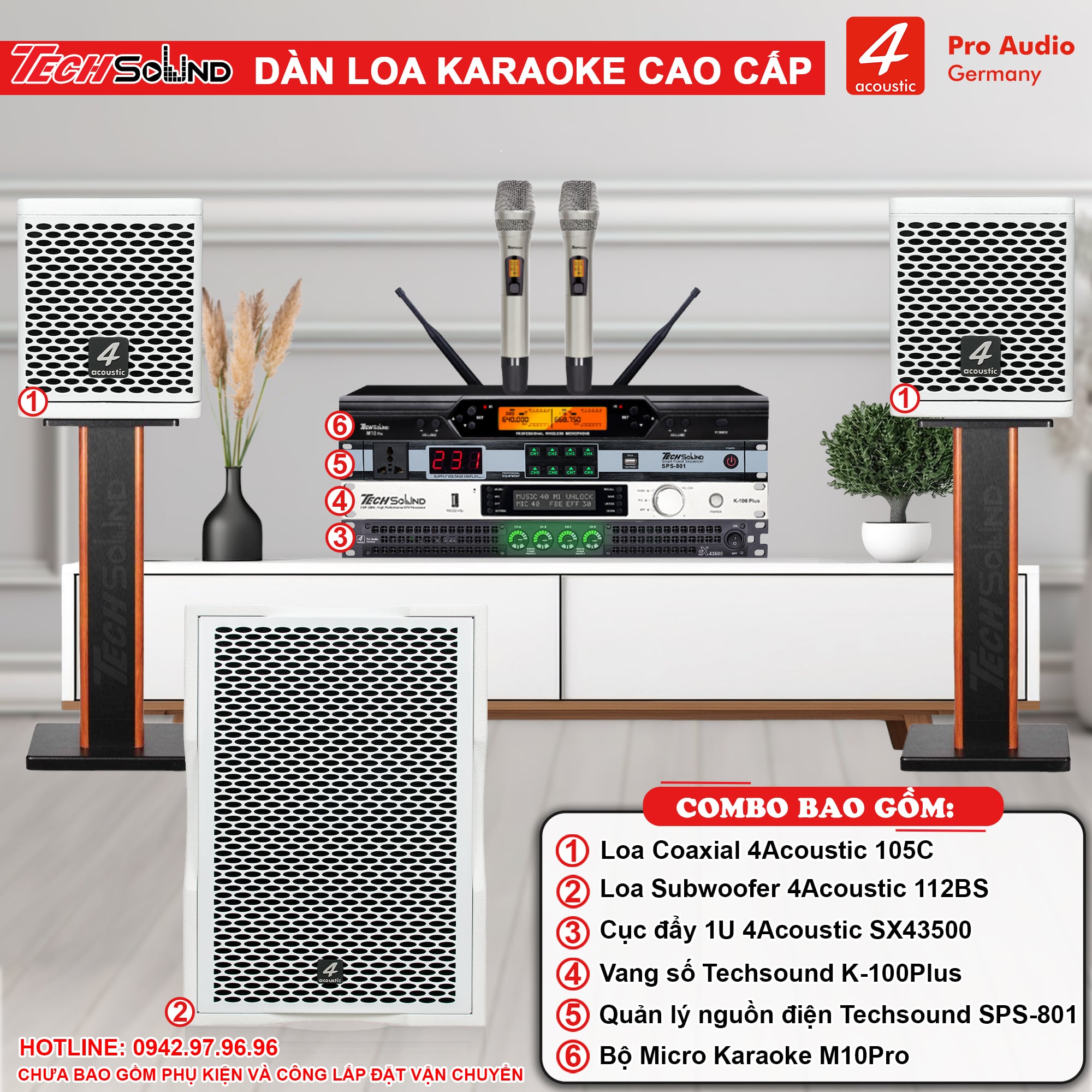 Dàn Loa Karaoke 4Acoustic HCS-105C White [02]