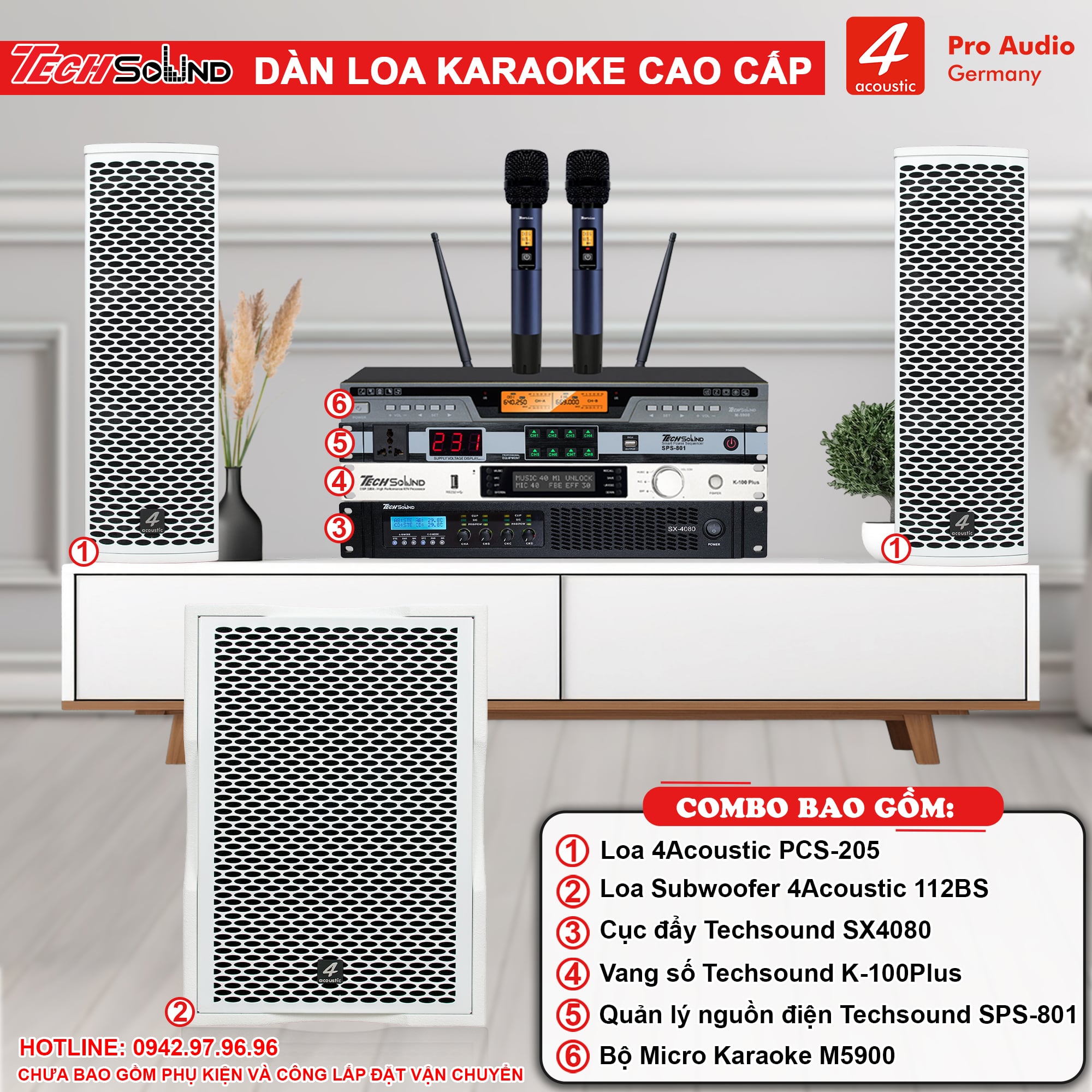 Dàn Loa Column 4Acoustic PCS-205 White [02]