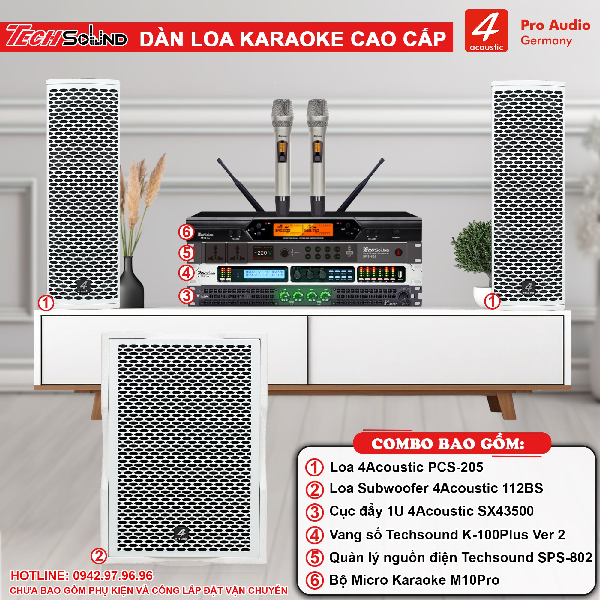 Dàn Loa Column 4Acoustic PCS-205 White [01]