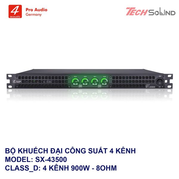 Công suất 1U 4Acoustic SX43500 (4 Kênh 900W)