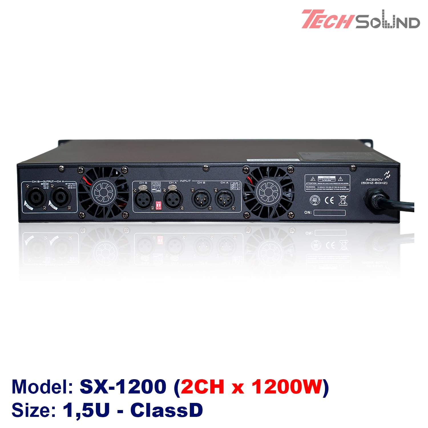 Cục đẩy 2 kênh ClassD Techsound SX1200