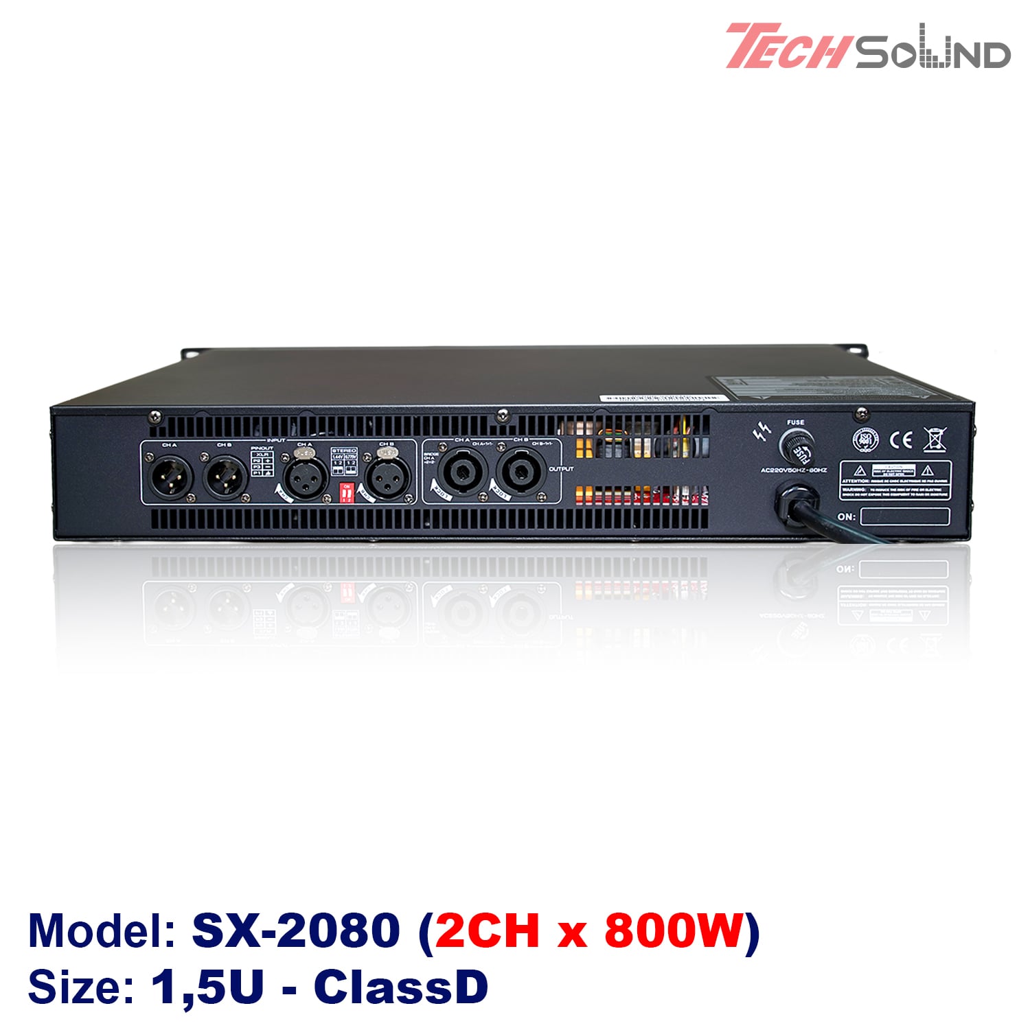Cục đẩy 2 kênh ClassD Techsound SX2080
