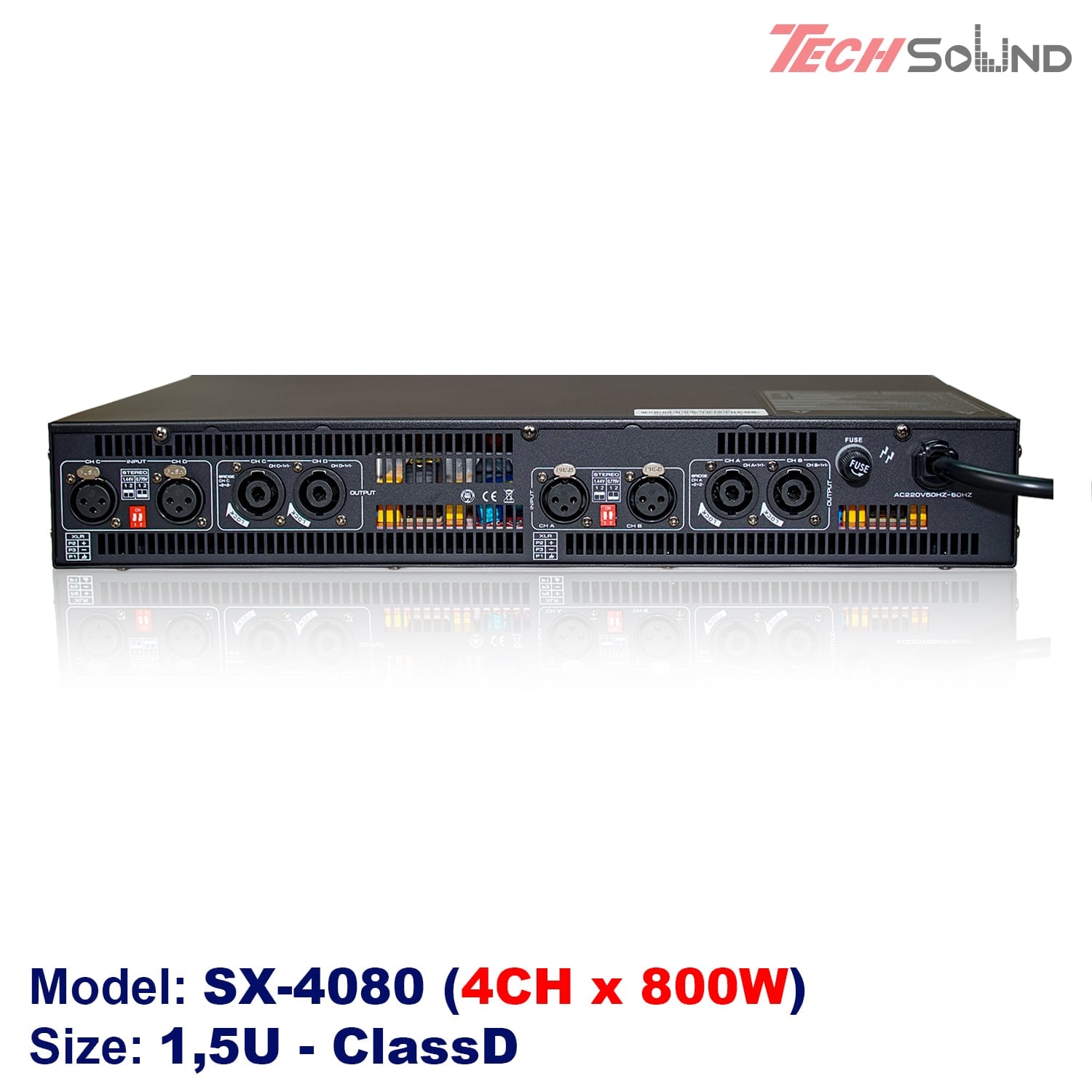 Cục đẩy 4 kênh ClassD Techsound SX4080
