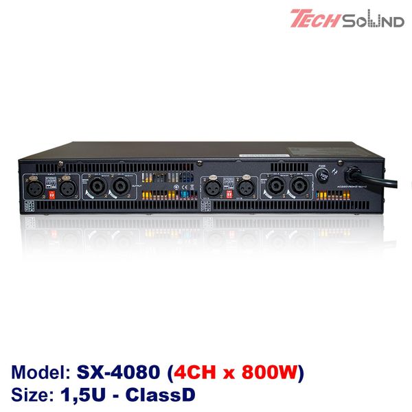 Cục đẩy 4 kênh ClassD Techsound SX4080
