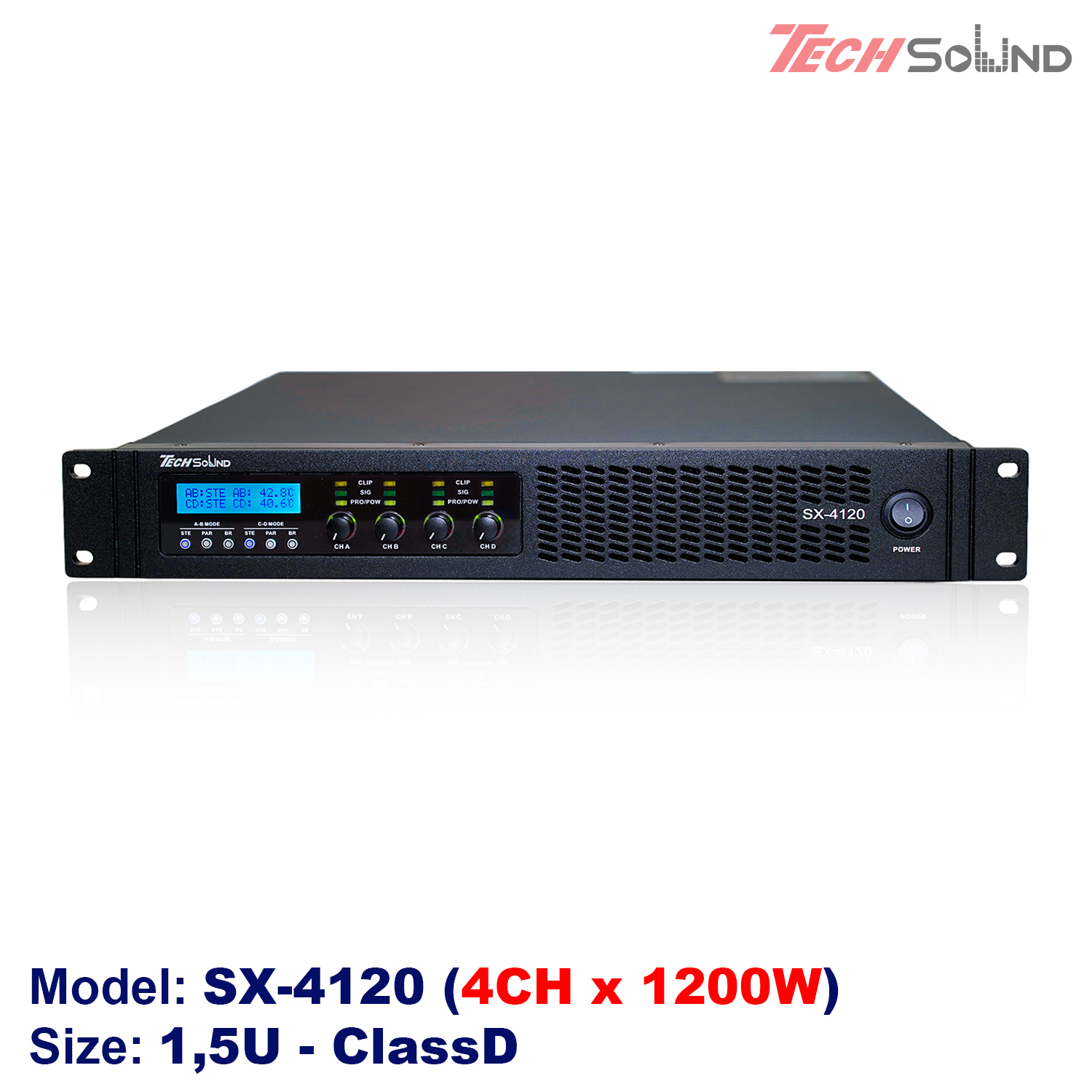 Cục đẩy 4 kênh ClassD Techsound SX4120