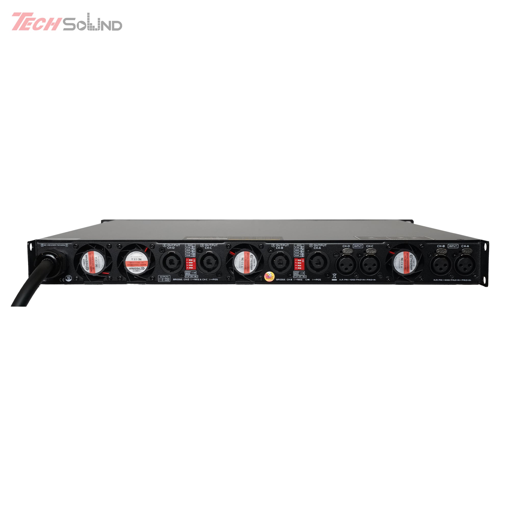 Cục đẩy 4 kênh 1U ClassD Techsound X4-2000