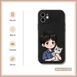  Ốp lưng iPhone Cặp Đôi cute in hình Trai Gái ôm Mèo đủ dòng 16/16splus/7/8//x/15/11/12/13/14/pro/plus/promax 