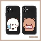  Ốp lưng iPhone cặp đôi Gấu chụp ảnh selfie cute đủ dòng 16/16splus/7/8//x/15/11/12/13/14/pro/plus/promax 