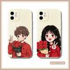  Ốp lưng iPhone cặp đôi in hình Chibi cute hoa hồng đủ dòng 16/16splus/7/8//x/15/11/12/13/14/pro/plus/promax 