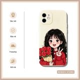  Ốp lưng iPhone cặp đôi in hình Chibi cute hoa hồng đủ dòng 16/16splus/7/8//x/15/11/12/13/14/pro/plus/promax 