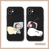  Ốp lưng iPhone cặp đôi in hình ngủ ngon cute Zzz đủ dòng 16/16splus/7/8//x/15/11/12/13/14/pro/plus/promax 