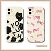  Ốp lưng iPhone cute gấu đen & chữ YOUTH, LOVE hồng, cá tính, cặp đôi đủ dòng 16/16splus/7/8//x/15/11/12/13/14/pro/plus/promax 