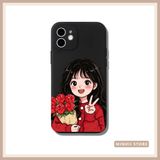 Ốp lưng iPhone in hình cặp đôi cute hoa hồng đủ dòng 16/16splus/7/8//x/15/11/12/13/14/pro/plus/promax 