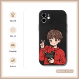  Ốp lưng iPhone in hình cặp đôi cute hoa hồng đủ dòng 16/16splus/7/8//x/15/11/12/13/14/pro/plus/promax 
