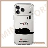  Ốp lưng iPhone mèo đen sạc pin cute, độc đáo đủ dòng 16/16splus/7/8//x/15/11/12/13/14/pro/plus/promax 