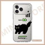  Ốp lưng iPhone mèo đen sạc pin cute, độc đáo đủ dòng 16/16splus/7/8//x/15/11/12/13/14/pro/plus/promax 