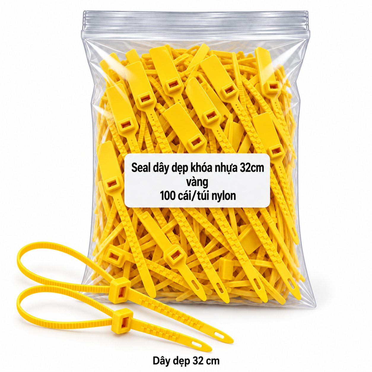  Dây Dẹp Khoá Nhựa- 32Cm Túi 100c 