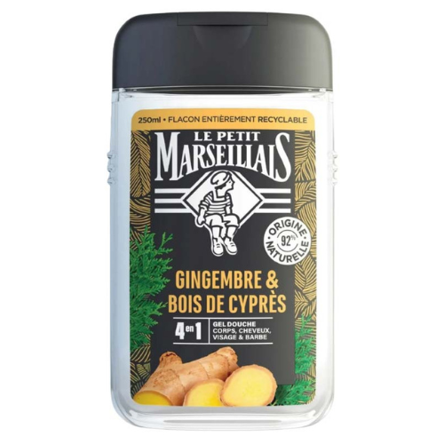  Sữa Tắm Gội Nam Le Petit Marseillais 4in1 Chiết Xuất Gừng & Gỗ Bách Hương 250ML 