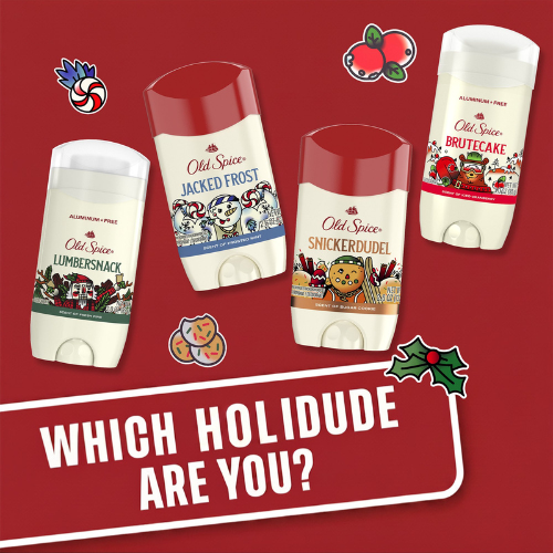  Lăn Khử Mùi Old Spice Holidude Limited Edition Brutecake Scent of Iced Cranberry Aluminum-Free 85Gr (Sáp Xanh) 