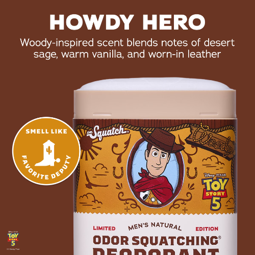  Lăn Khử Mùi Dr. Squatch x Toy Story 5 Limited Edition Howdy Hero Aluminum Free Deodorant 75Gr 