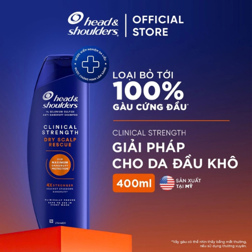  Dầu Gội Trị Gàu Head And Shoulders Clinical Strenght Dry Scalp Rescue 400ML 