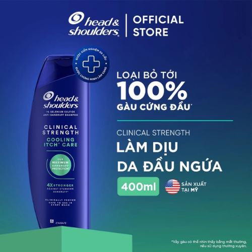  Dầu Gội Trị Gàu Head And Shoulders Clinical Strenght Cooling Itch Care 400ML 