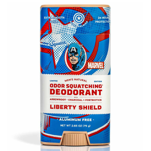  Lăn Khử Mùi Dr. Squatch Captain Marvel Limited Edition Liberty Shield Aluminum Free Deodorant 75Gr 