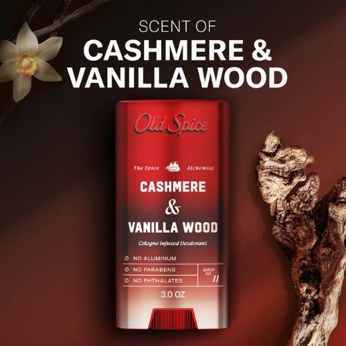  Lăn Khử Mùi Old Spice The Spice Alchemist Collection Cashmere & Vanilla Wood 85Gr (Sáp Trắng) 