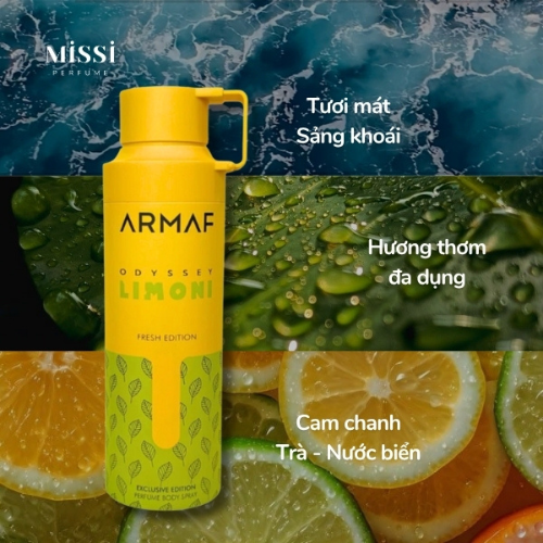  Xịt Khử Mùi Armaf Limoni Body Spray 200ml 