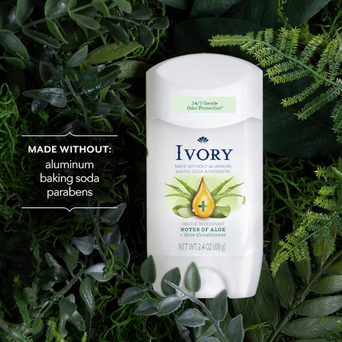  Lăn Khử Mùi Ivory Gentle Deodorant Hint Of Aloe 68Gr (Sáp Trắng) 