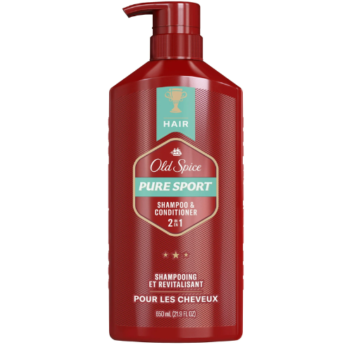  Dầu Gội Đầu 2 In 1 Old Spice Pure Sport 650ML (Dầu Gội Xả) 