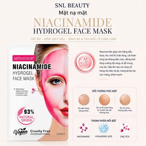 MONDSUB Mặt Nạ Hydrogel Niacinamide Dưỡng Sáng 28 g | Mond'sub Niacinamide Hydrogel Mask