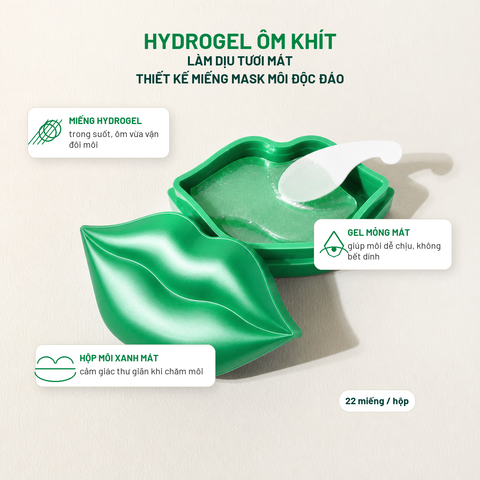 MONDSUB Mặt Nạ Môi Hydrogel Aloe Vera PDRN Hộp 22 Miếng | Mond'sub Aloe Vera PDRN Hydrogel Lip Mask