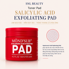 MONDSUB Toner Pad Hyaluronic Acid Cấp Ẩm 120 ml | Mond'sub Hyaluronic Acid Toner Pad