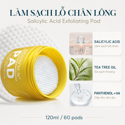 MONDSUB Toner Pad Salicylic Acid Làm Sạch Bề Mặt 120 ml | Mond'sub Salicylic Acid Toner Pad