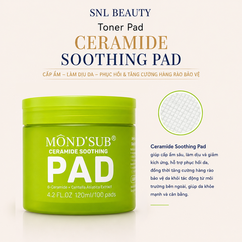 MONDSUB Toner Pad Ceramide Làm Dịu 120 ml | Mond'sub Ceramide Toner Pad