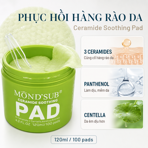 MONDSUB Toner Pad Ceramide Làm Dịu 120 ml | Mond'sub Ceramide Toner Pad