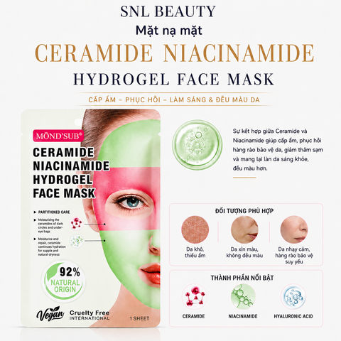 MONDSUB Mặt Nạ Hydrogel Ceramide & Niacinamide 28 g | Mond'sub Ceramide Niacinamide Hydrogel Mask
