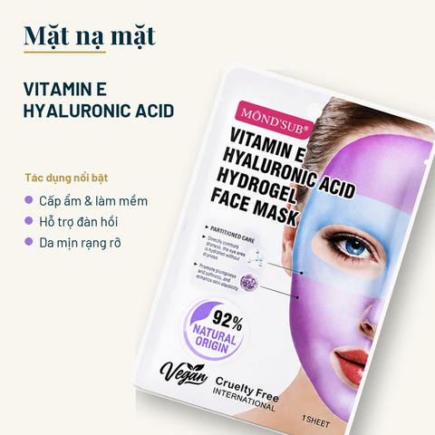 MONDSUB Mặt Nạ Hydrogel Vitamin E & Hyaluronic Acid 28 g | Mond'sub Vitamin E HA Hydrogel Mask