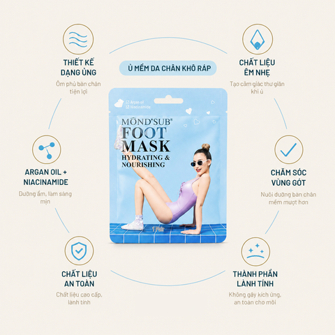 MONDSUB Mặt Nạ Ủ Chân Dầu Argan & Vitamin B3 1 Đôi | Mond'sub Argan Vitamin B3 Foot Mask
