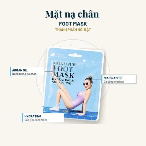 MONDSUB Mặt Nạ Ủ Chân Dầu Argan & Vitamin B3 1 Đôi | Mond'sub Argan Vitamin B3 Foot Mask