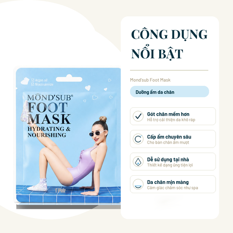 MONDSUB Mặt Nạ Ủ Chân Dầu Argan & Vitamin B3 1 Đôi | Mond'sub Argan Vitamin B3 Foot Mask