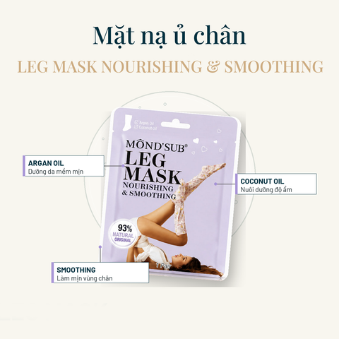 MONDSUB Mặt Nạ Ủ Cẳng Chân Dầu Argan & Dầu Dừa 1 Đôi | Mond'sub Argan Coconut Leg Mask