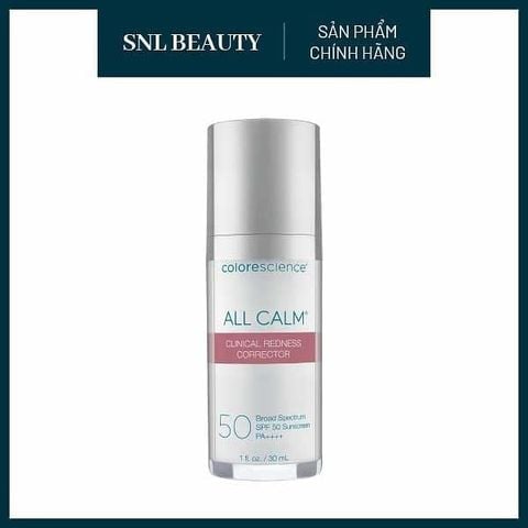 COLORESCIENCE Kem Chống Nắng Hỗ Trợ Giảm Đỏ Da Nhạy Cảm 30 ml SPF 50 | All Calm® Clinical Redness Corrector SPF 50