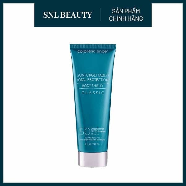 COLORESCIENCE Kem Chống Nắng Toàn Thân Khoáng Vật Lý SPF 50 120 ml | Sunforgettable® Total Protection® Body Shield Classic SPF 50