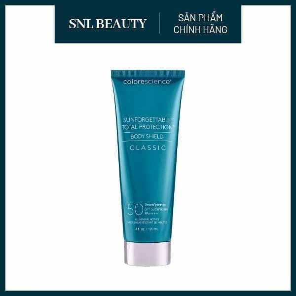 COLORESCIENCE Kem Chống Nắng Toàn Thân Khoáng Vật Lý SPF 50 120 ml | Sunforgettable® Total Protection® Body Shield Classic SPF 50