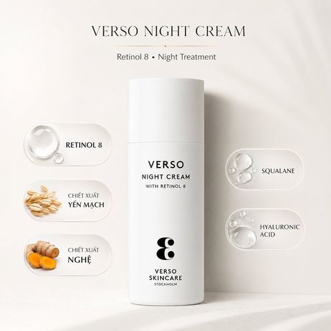 VERSO Kem Dưỡng Đêm Retinol 8 Chống Lão Hoá 50 ml | Verso Retinol 8 Night Cream